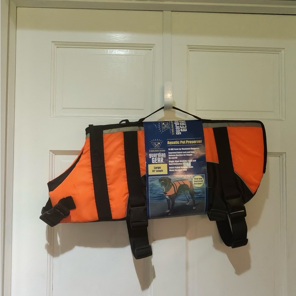 Guardian Gear Orange Dog Aquatic Life Jacket Vest Preserver Float